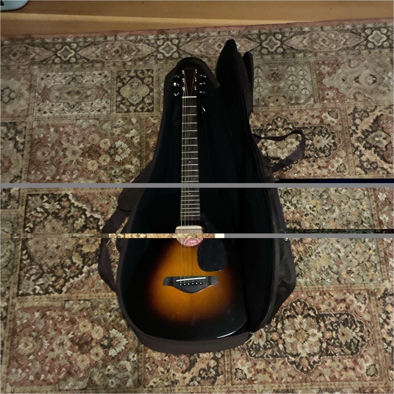 Yamaha FG Junior Acoustic Guitar Sunburst 6 String Right-Handed w/Gig Bag