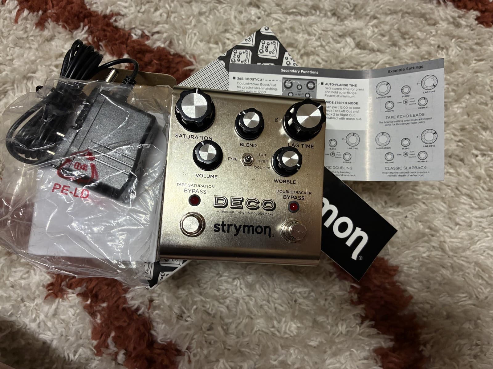 Strymon Deco V1 Tape Saturation & Doubletracker Guitar Pedal w/ Adapter & Box