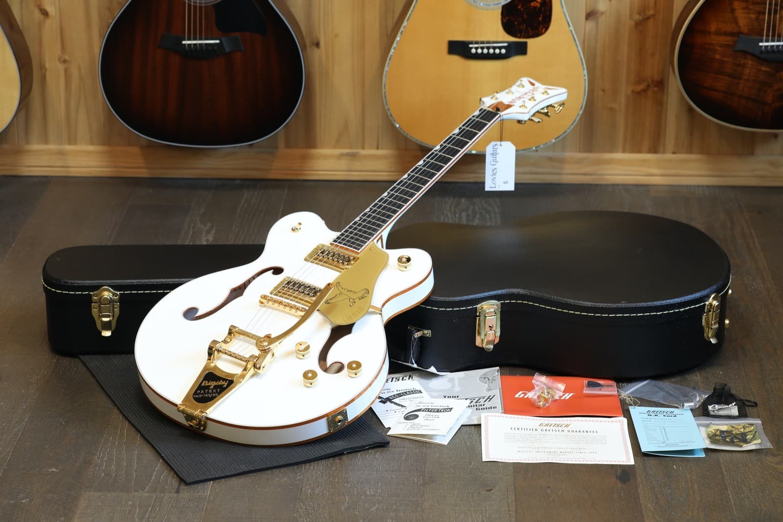 2023 Gretsch G6636T PE White Falcon Semi-Hollow Guitar White + COA OHSC