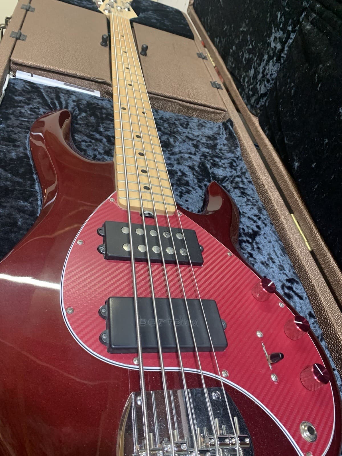 Sterling by Music Man StingRay5 SUB Series 5-String Red Bass Guitar w/ Case