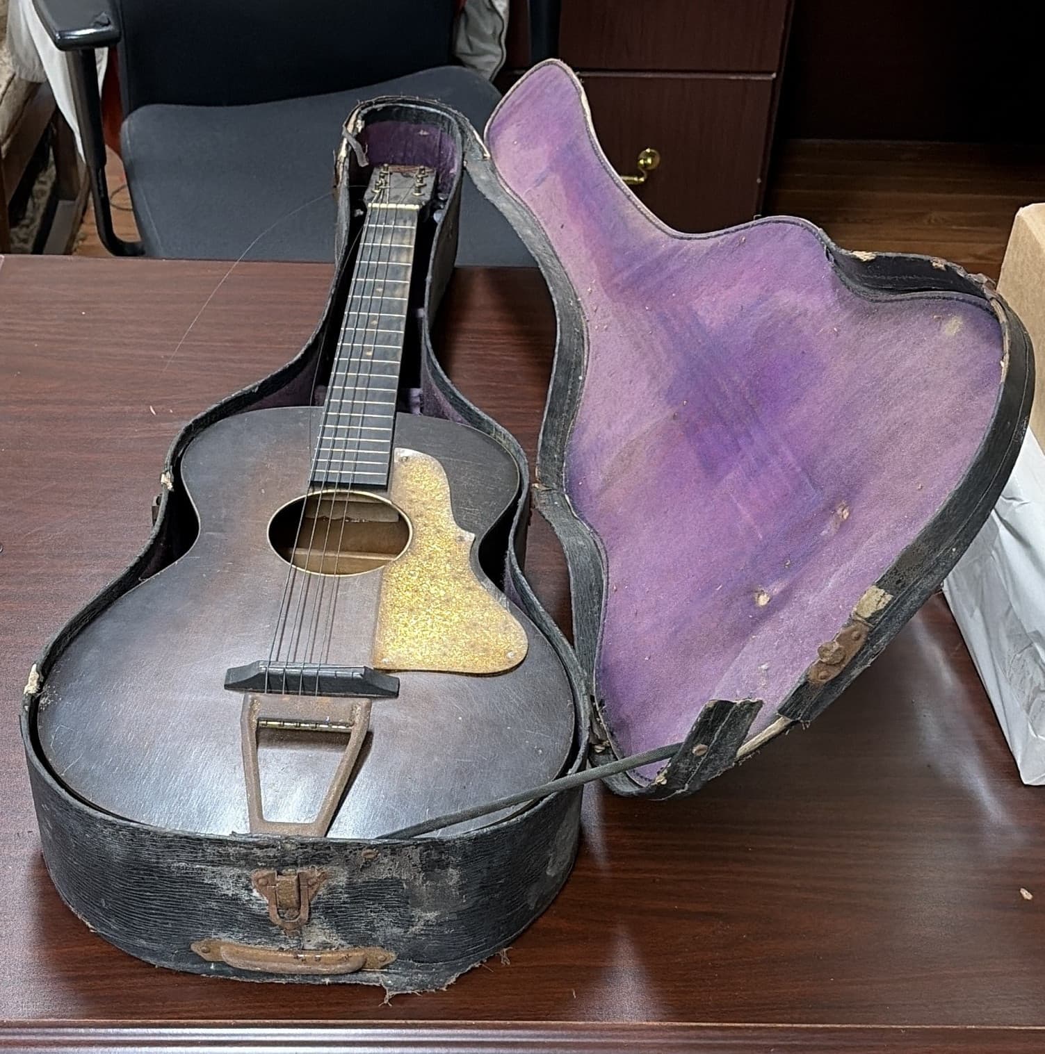 National Institute of Allied Arts First National Parlor Acoustic Guitar + Case