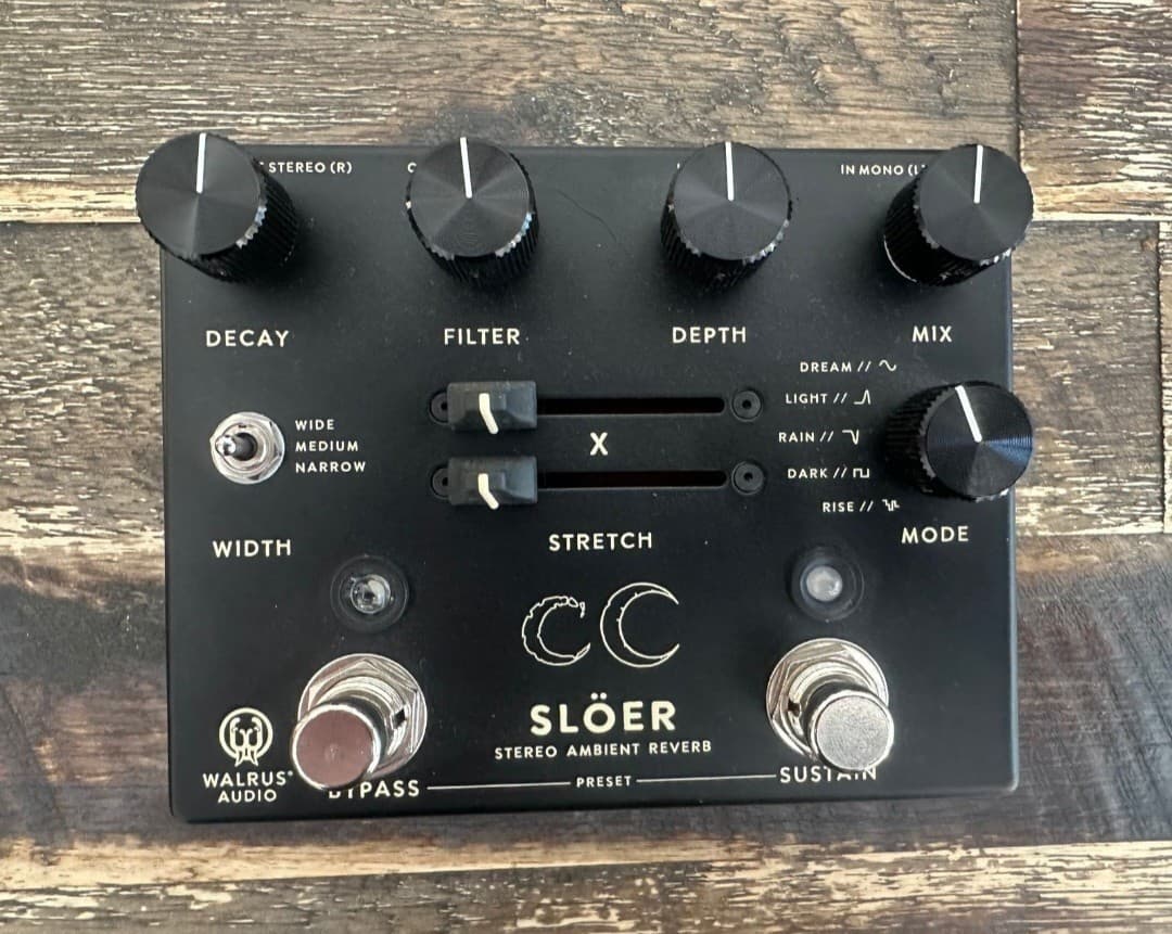 Walrus Audio Slöer Stereo Ambient Reverb Black Guitar Effects Pedal