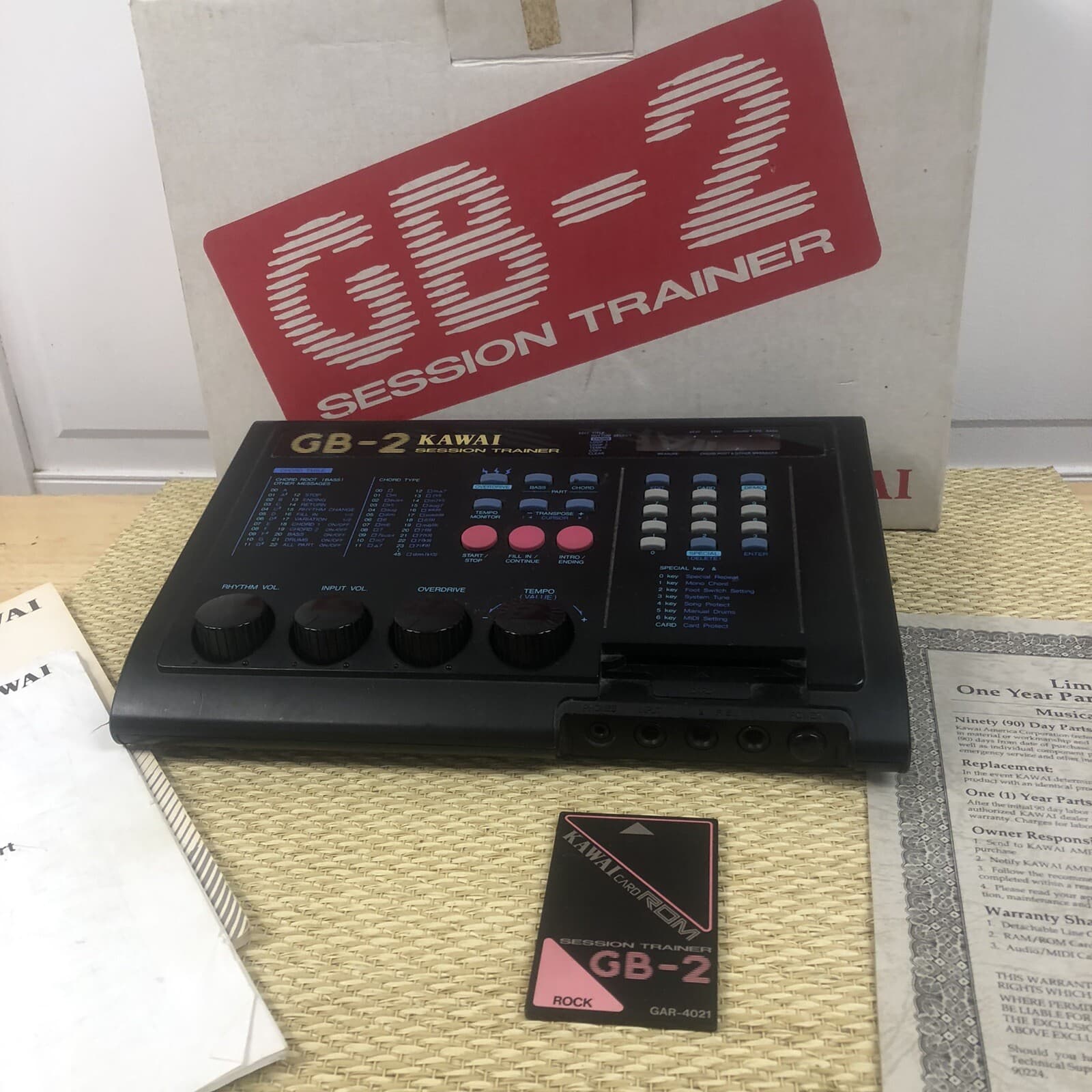 Vintage Kawai GB2 Trainer With ROM GB-2 ROCK Song Card Great For Guitar & Bass