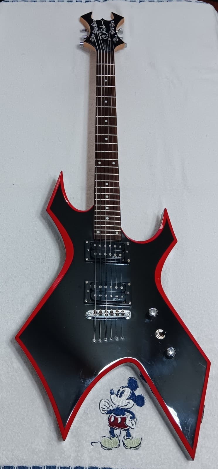 B.C. Rich Warlock String Through - Black/Red Bevel