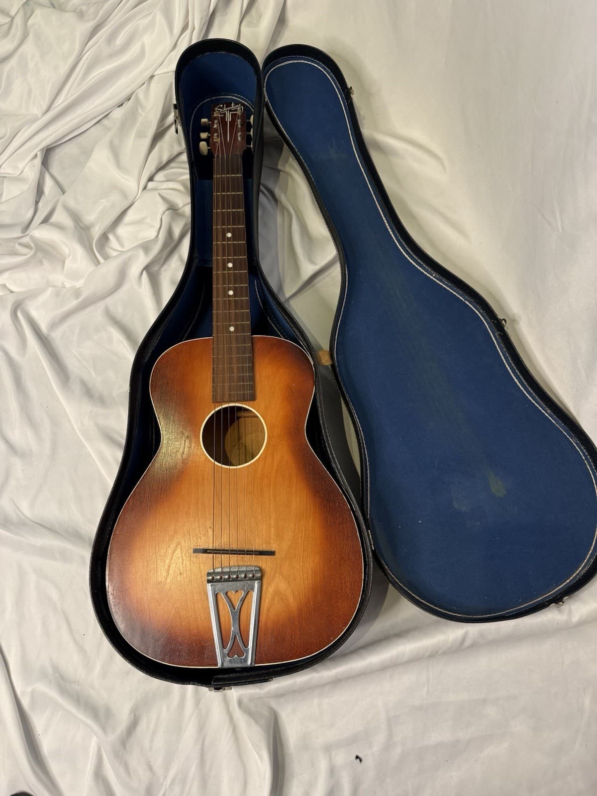 Silvertone Parlor guitar Flame burst with OHSC