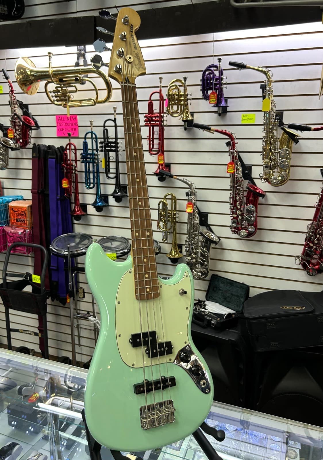 Fender Mustang Bass PJ Seafoam Green – Made in Mexico Short Scale Electric Bass