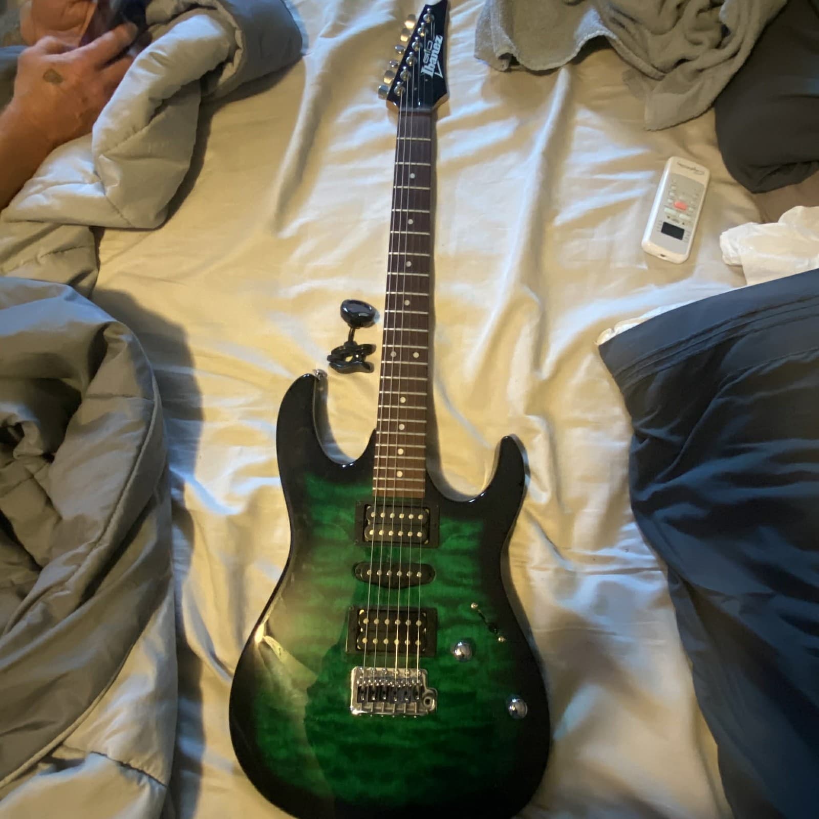 Ibanez GRX70QATEB Gio RX Series 6-String Electric Guitar - Emerald Green Burst