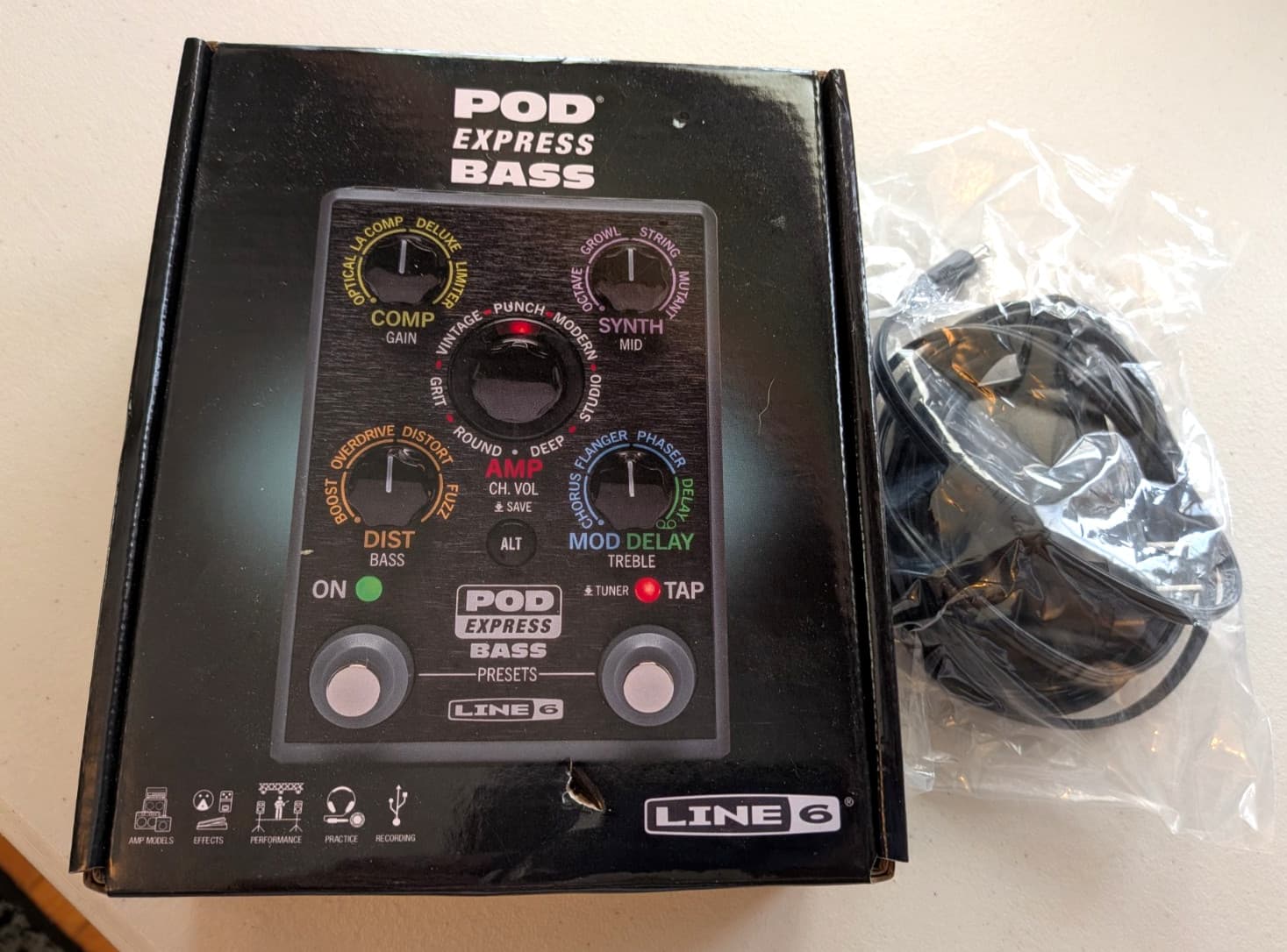 Line 6 POD Express Bass Portable Ultra Compact Amp & Effects Guitar Processor