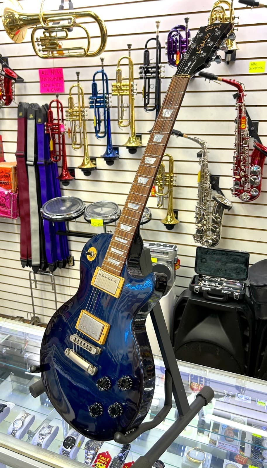 Gibson Les Paul Studio 100 Electric Guitar 2015 USA Made – Blue Burst Finish