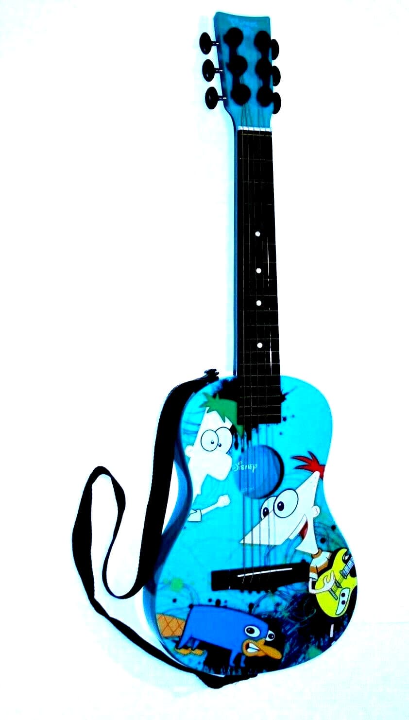 Disney Phineas Ferb Acoustic Guitar First Act Kids Learning Colorful Guitar EC