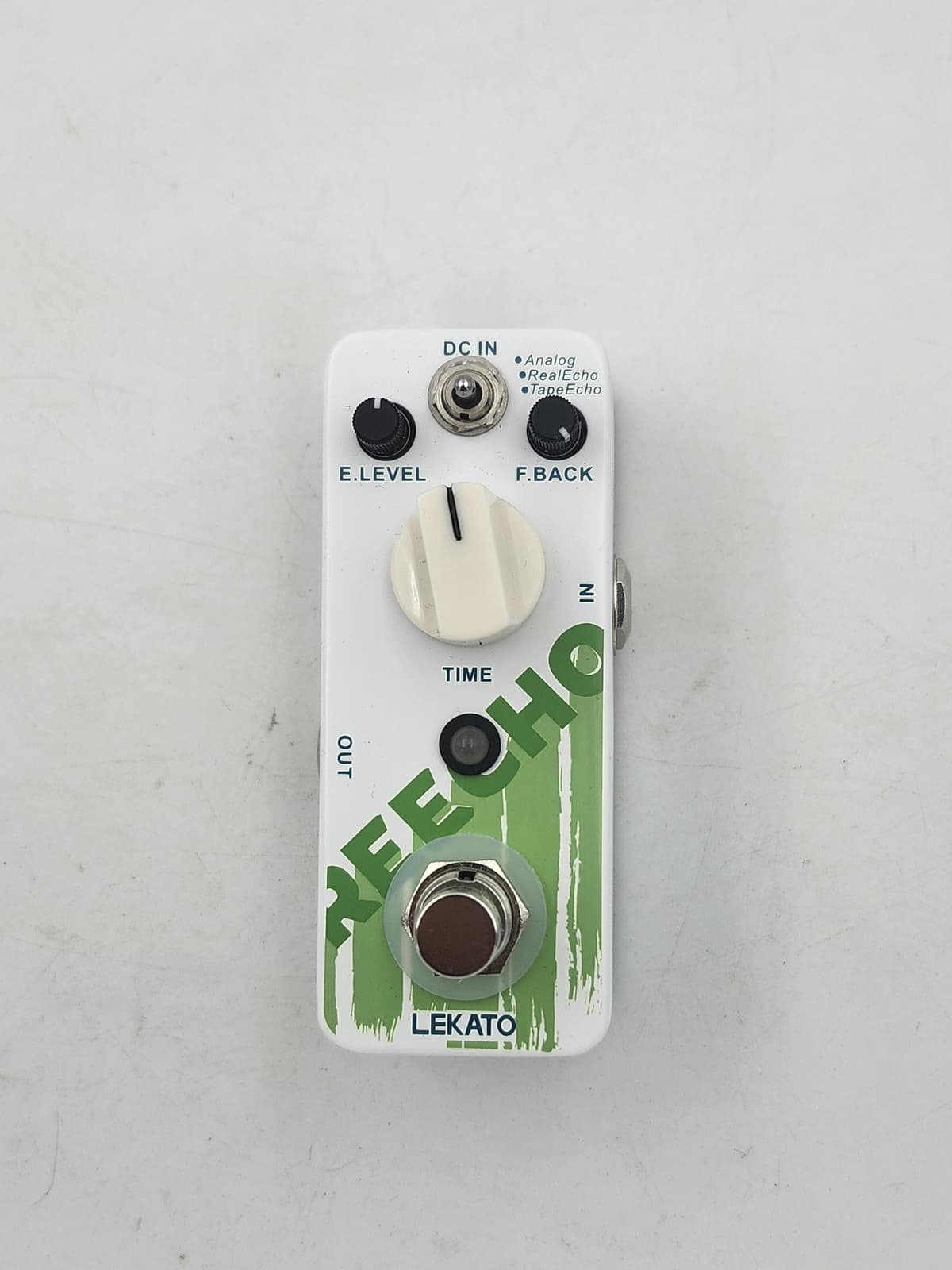 LEKATO Reecho Mini Delay Echo Tape Echo Effects Pedal Guitar Analog White Green