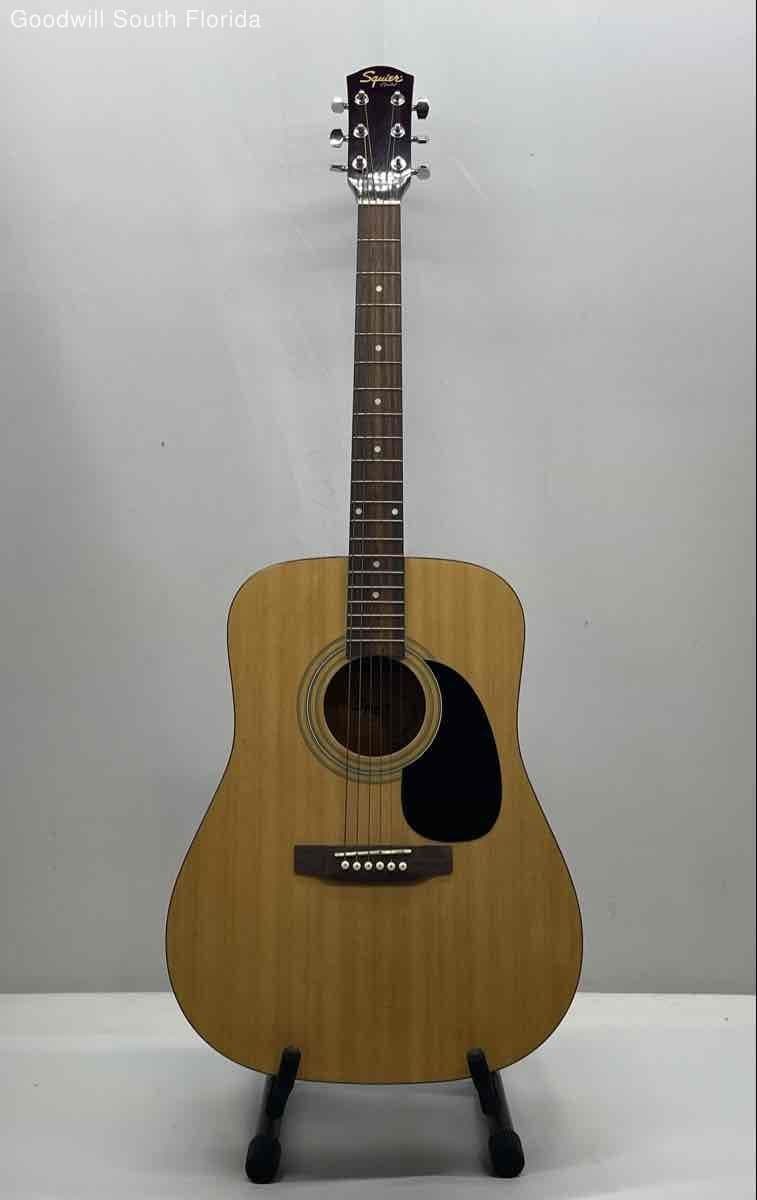 Squier By Fender SA-100 Brown Beige Dreadnought Acoustic Guitar No Stand