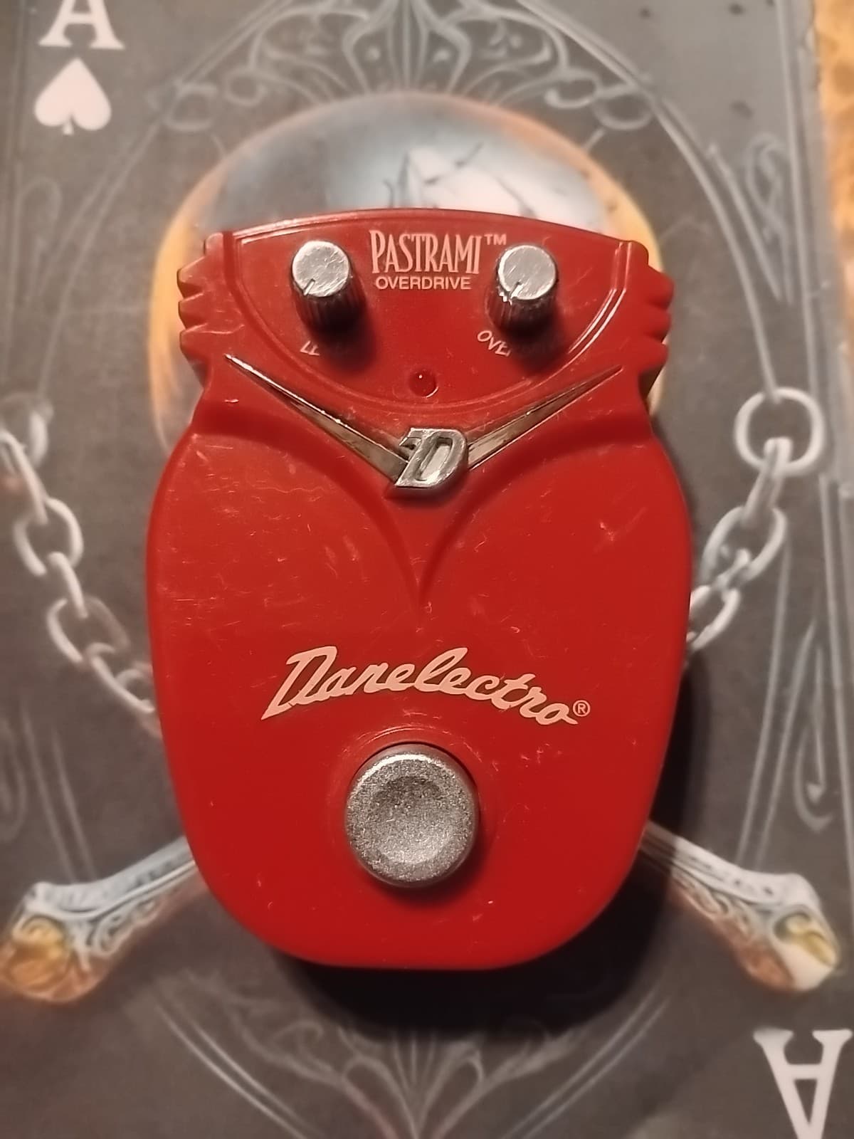 Vintage Danelectro Pastrami Overdrive Guitar Effects Pedal Red 9V Mini Stompbox