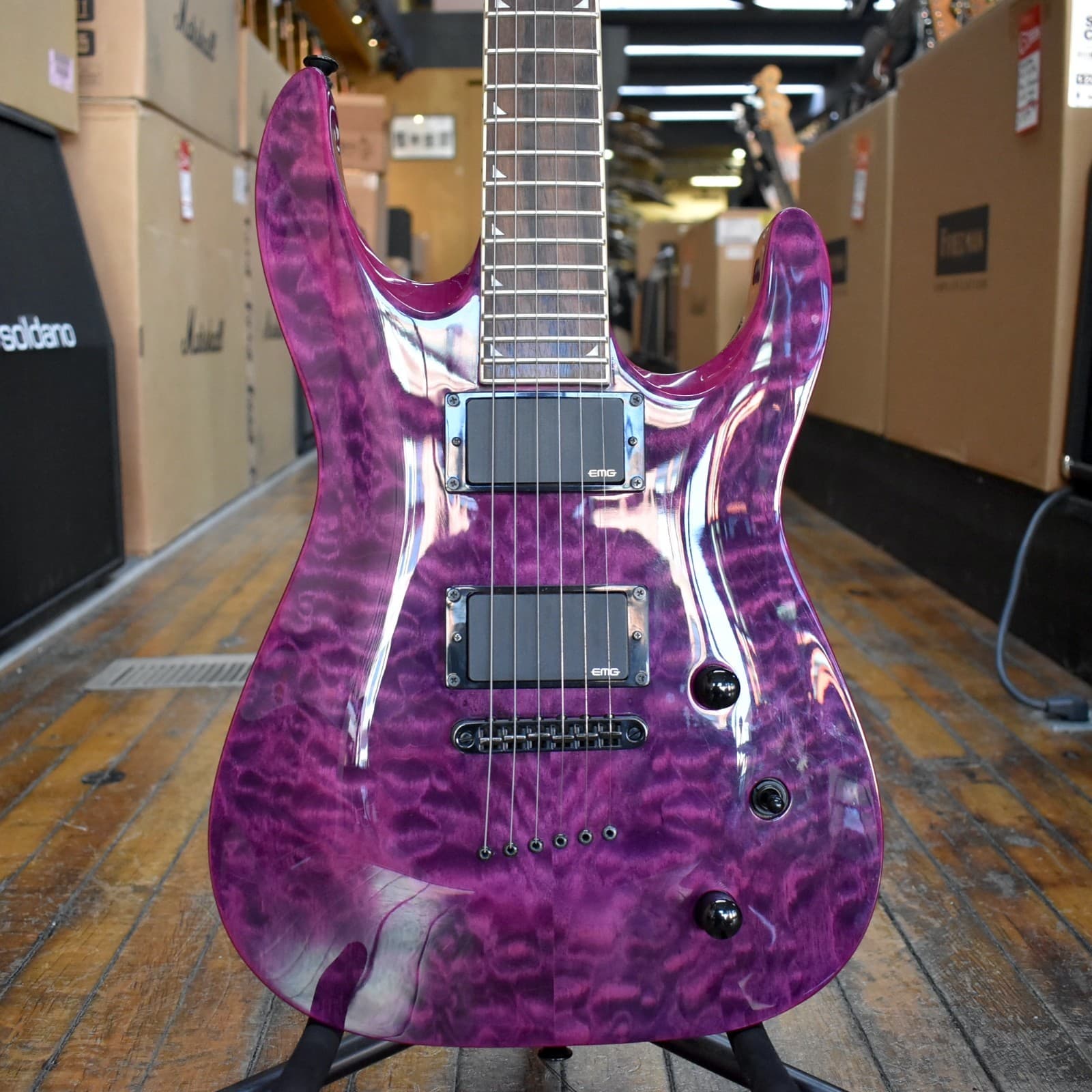 Jackson SLATTX X Series Soloist Electric Guitar 2015 Trans Purple w/Gig Bag