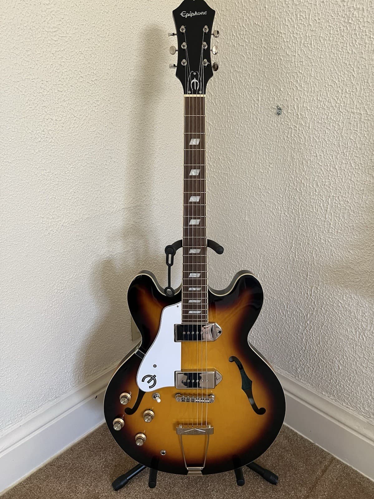 Epiphone Casino Reissue Left-Handed Vintage Sunburst ROSEWOOD fretboard