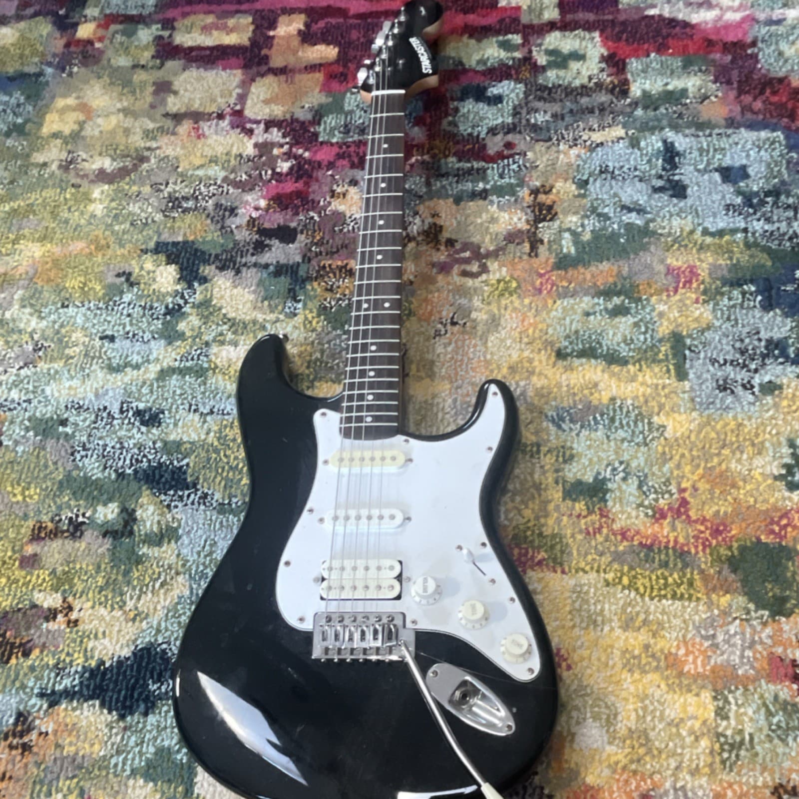 Fender Starcaster Black Solid Electric Guitar 6 String Rosewood Right-Handed