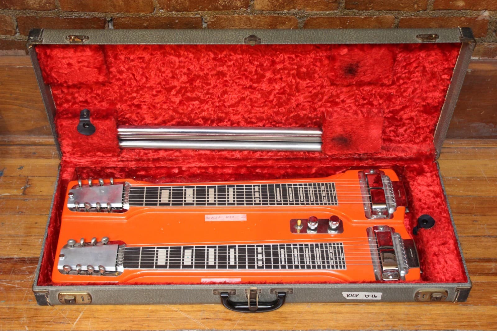Rickenbacker DW-16 8-String Double-Neck Console Steel Guitar 1964 - Orange Refin