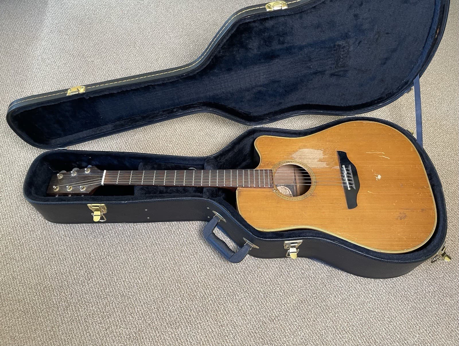Vintage Takamine Acoustic Guitar NP-15C w/ Hard Case As Is