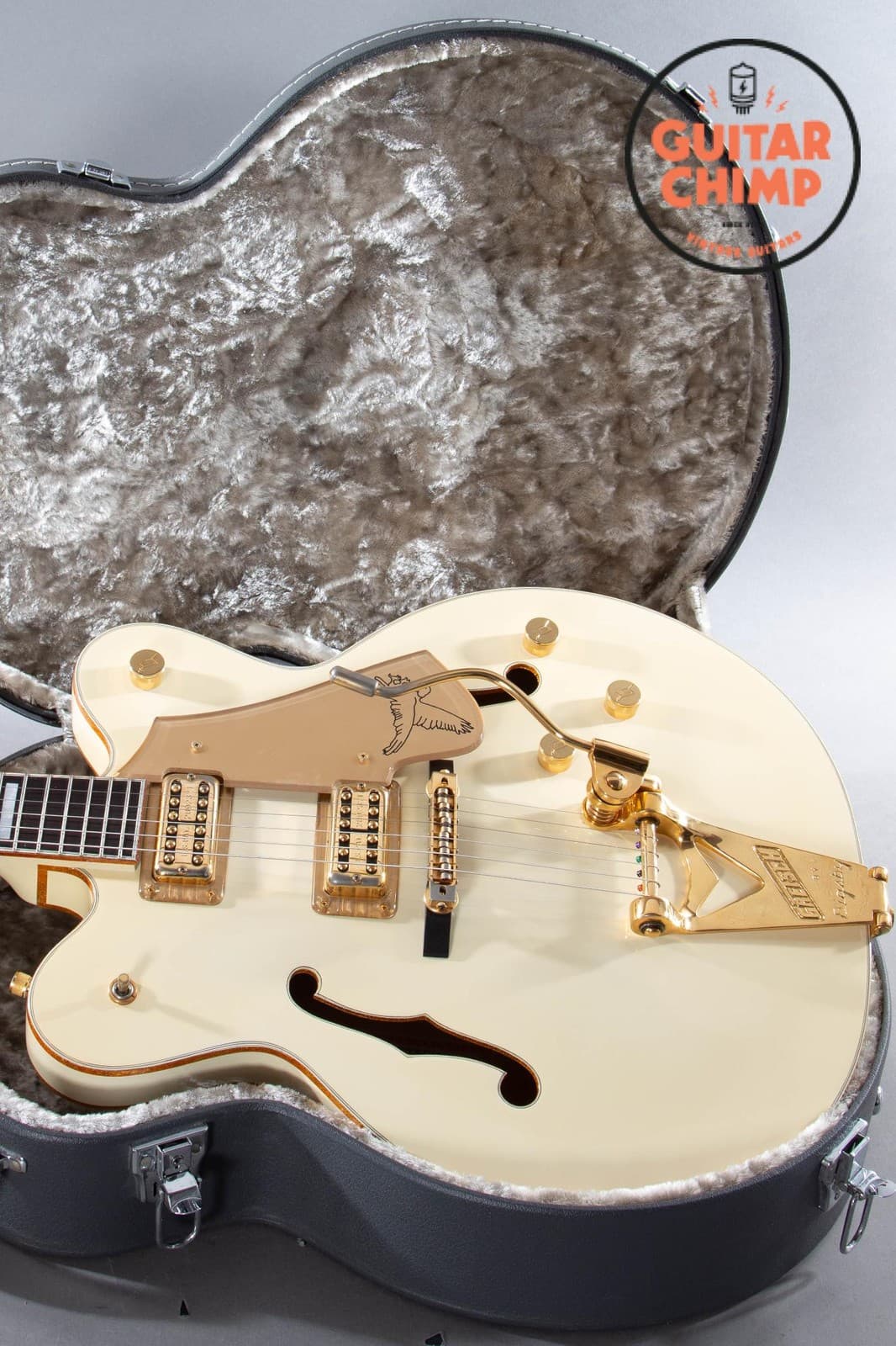 1998 Gretsch 7594 White Falcon Bigsby OHSC Filter’Tron Ebony Board