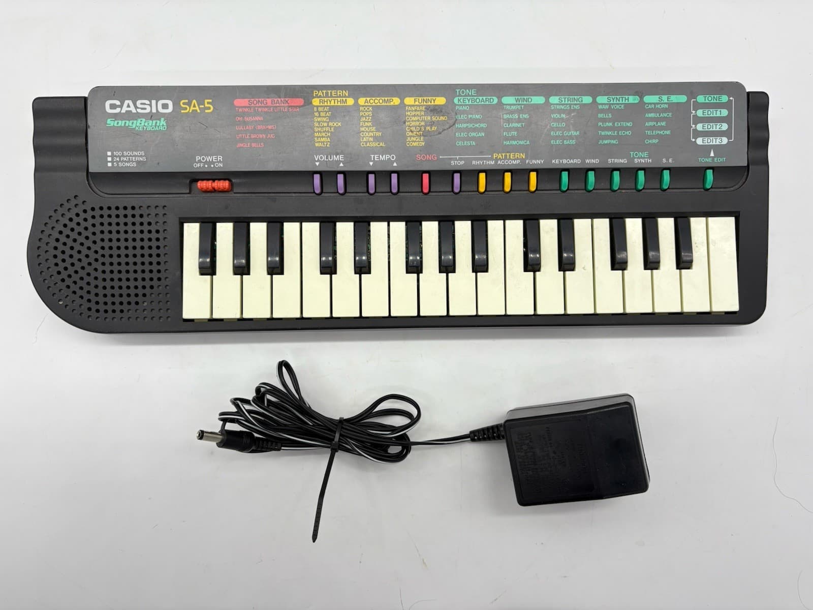 CASIO SA-5 SongBank Electric Keyboard Piano Synthesizer 32 Keys - W Power Cord