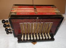 M. Hohner Grand Prix Philadelphia 1926 Accordion 1 row button box  Key of A