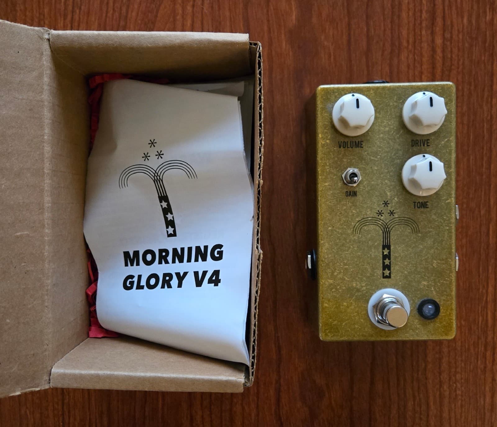 JHS Morning Glory V4 Transparent Overdrive Guitar Pedal Complete Great Condition