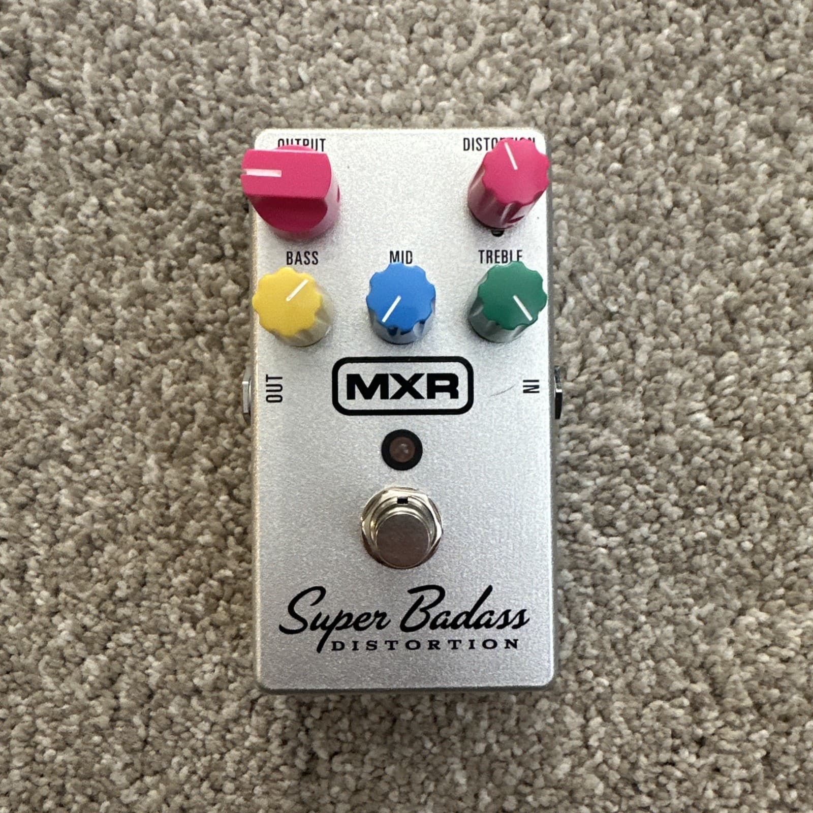 Used MXR M75 Super Badass Distortion Overdrive Guitar Effects Pedal Custom Knobs