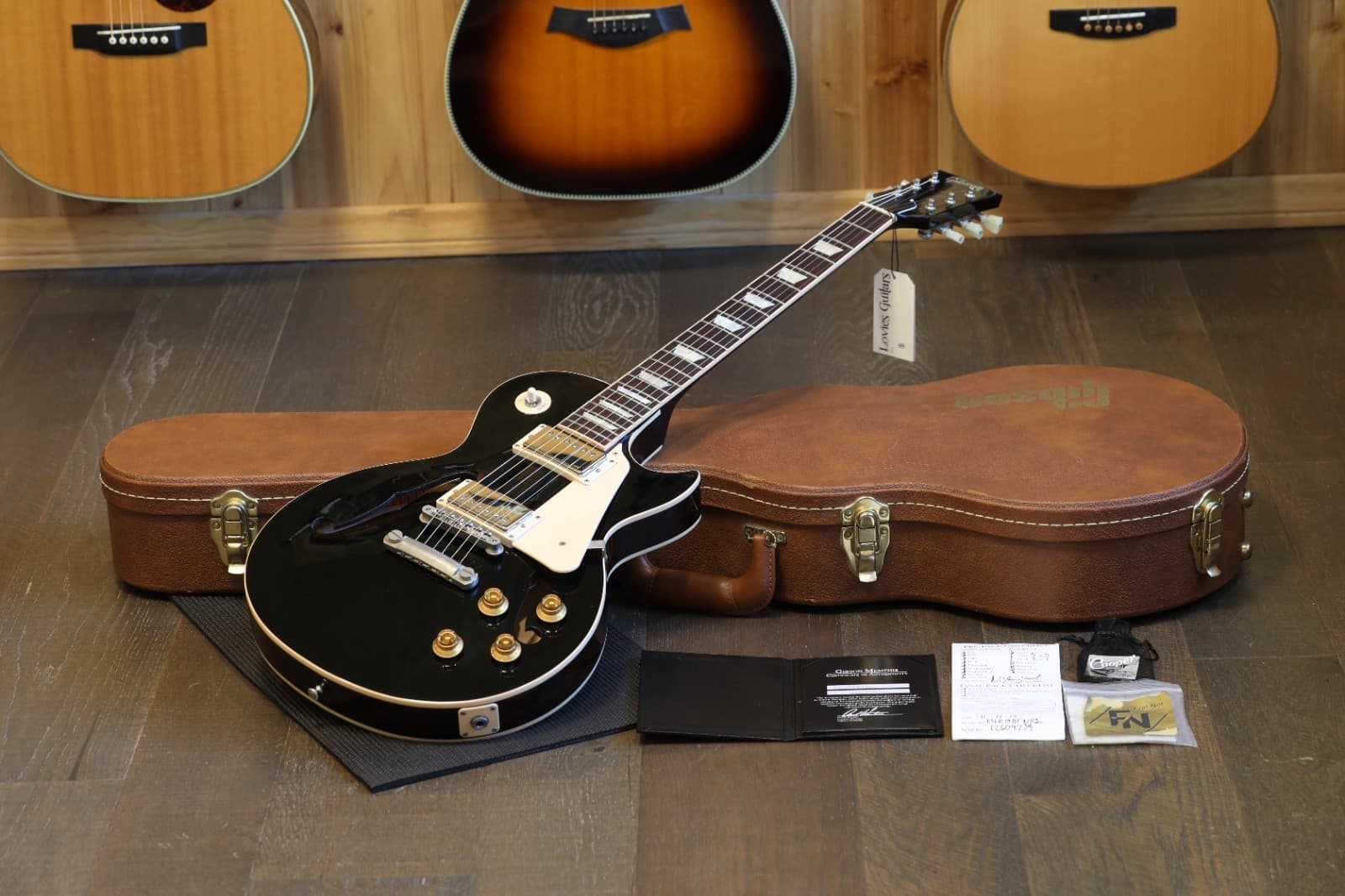 2014 Gibson Memphis ES-Les Paul SemiHollow Electric Guitar Black Ebony +COA OHSC