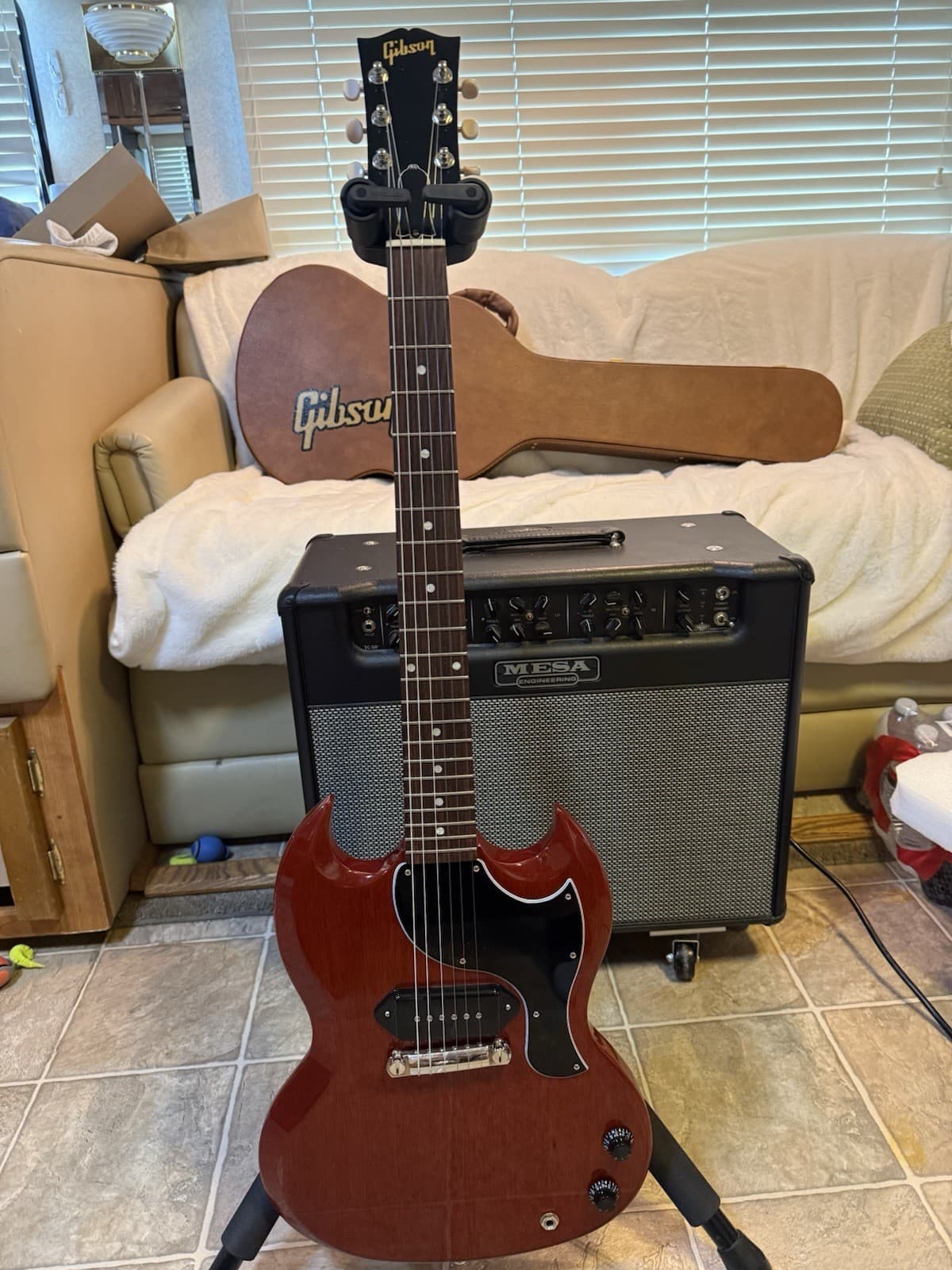 2019 Gibson SG Junior Vintage Cherry-Good Condition-OHSC 🔥 Sale