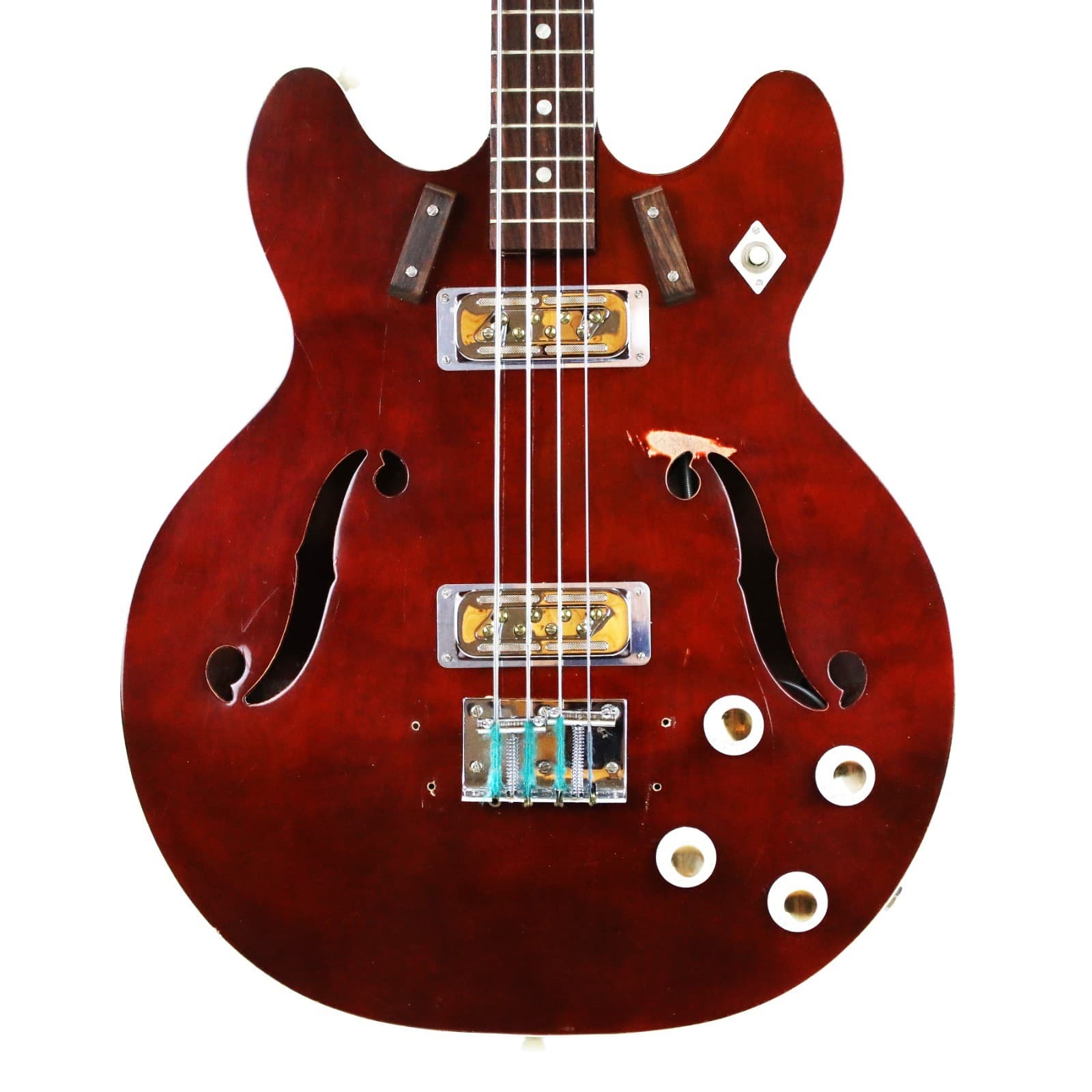 '72 Harmony H420 Vintage Thinline Electric Hollowbody Bas Guitar w/ DeArmond PUs