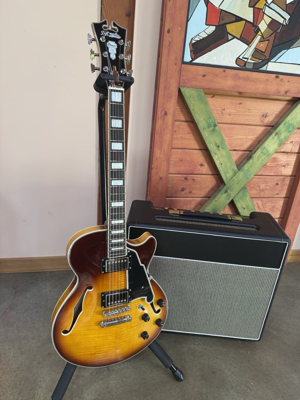 D'Angelico Premier SS Electric Guitar w/Gig Bag - Dark Iced Tea Burst