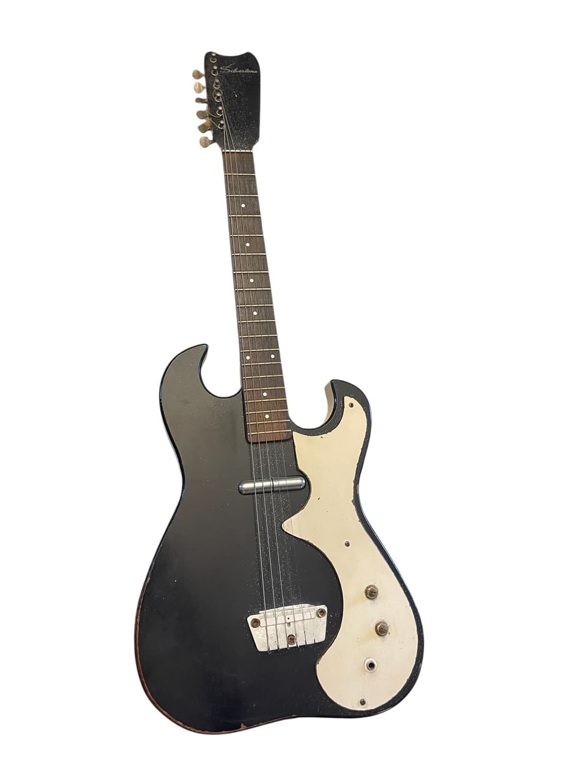 1960s Silvertone 1448 Black Sparkle Electric Guitar Danelectro