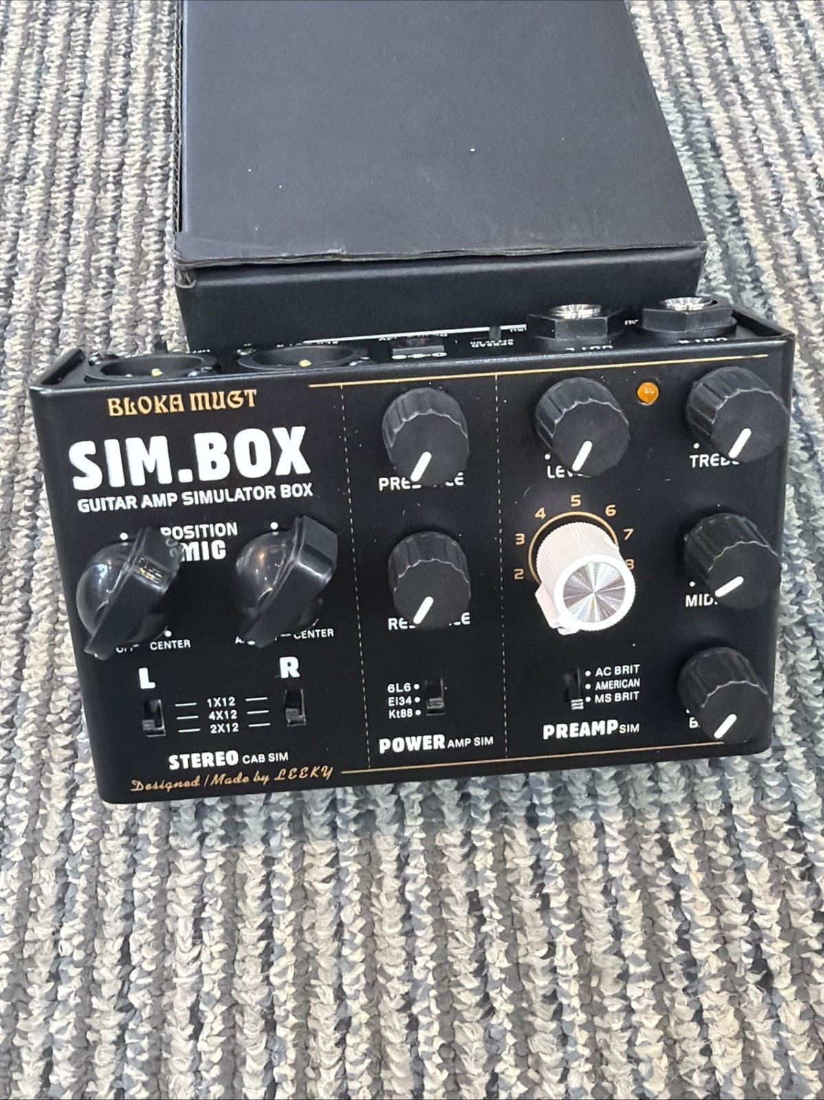 SIM BOX Electric Guitar Amp Simulator Box Cabinet Simulator Effect Pedal Black