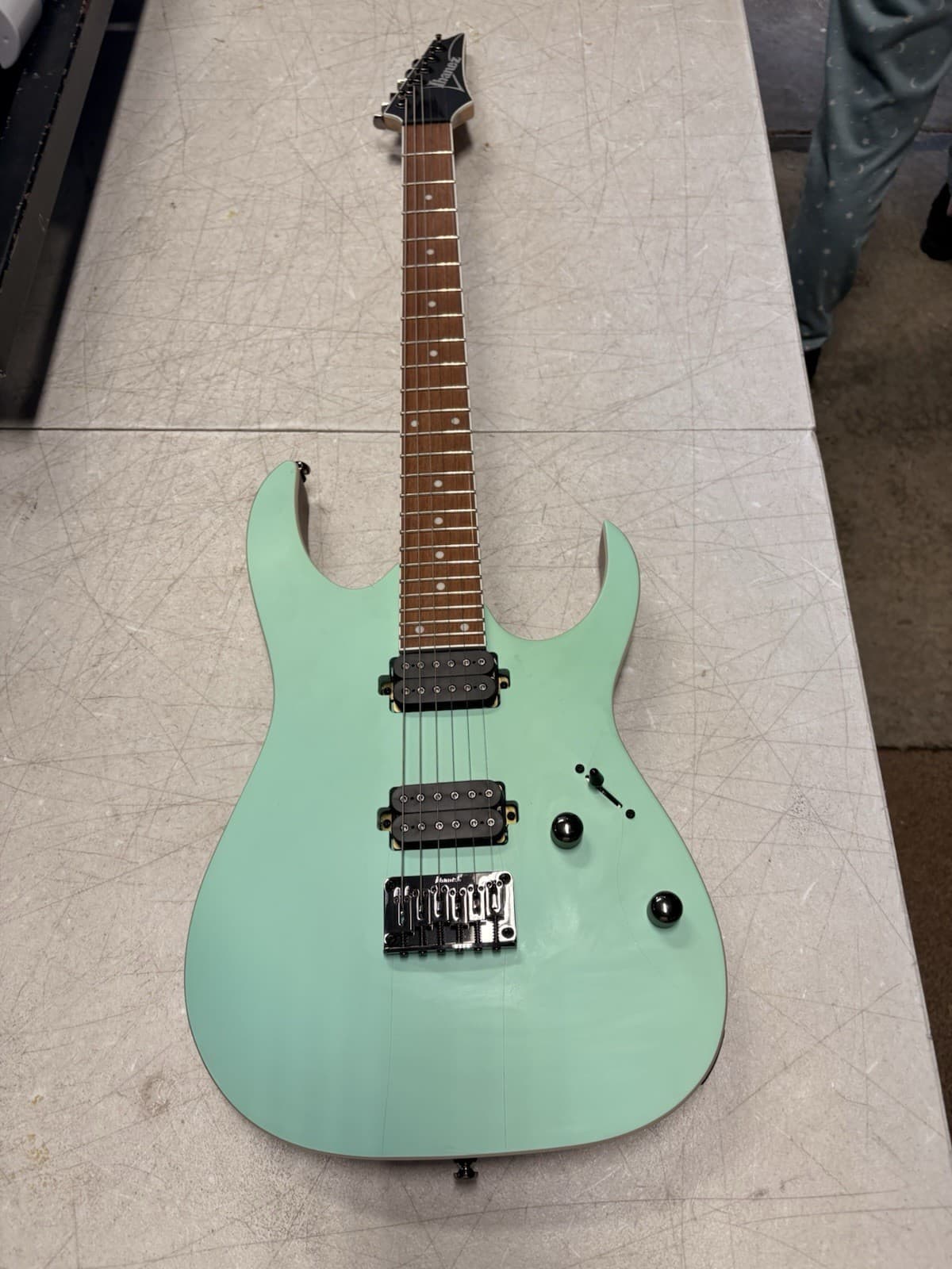 Ibanez RG421S Standard Electric Guitar Sea Shore Matte, cracks all over, working