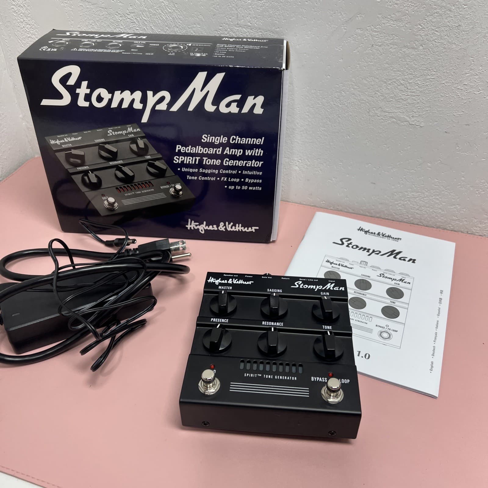 Hughes & Kettner Stomp Man Guitar Effects Preamp Pedalboard Amp Spirit Tone