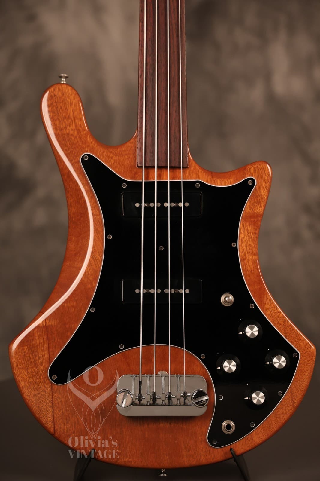 1977 Guild B 302-F FRETLESS Bass Natural Mahogany