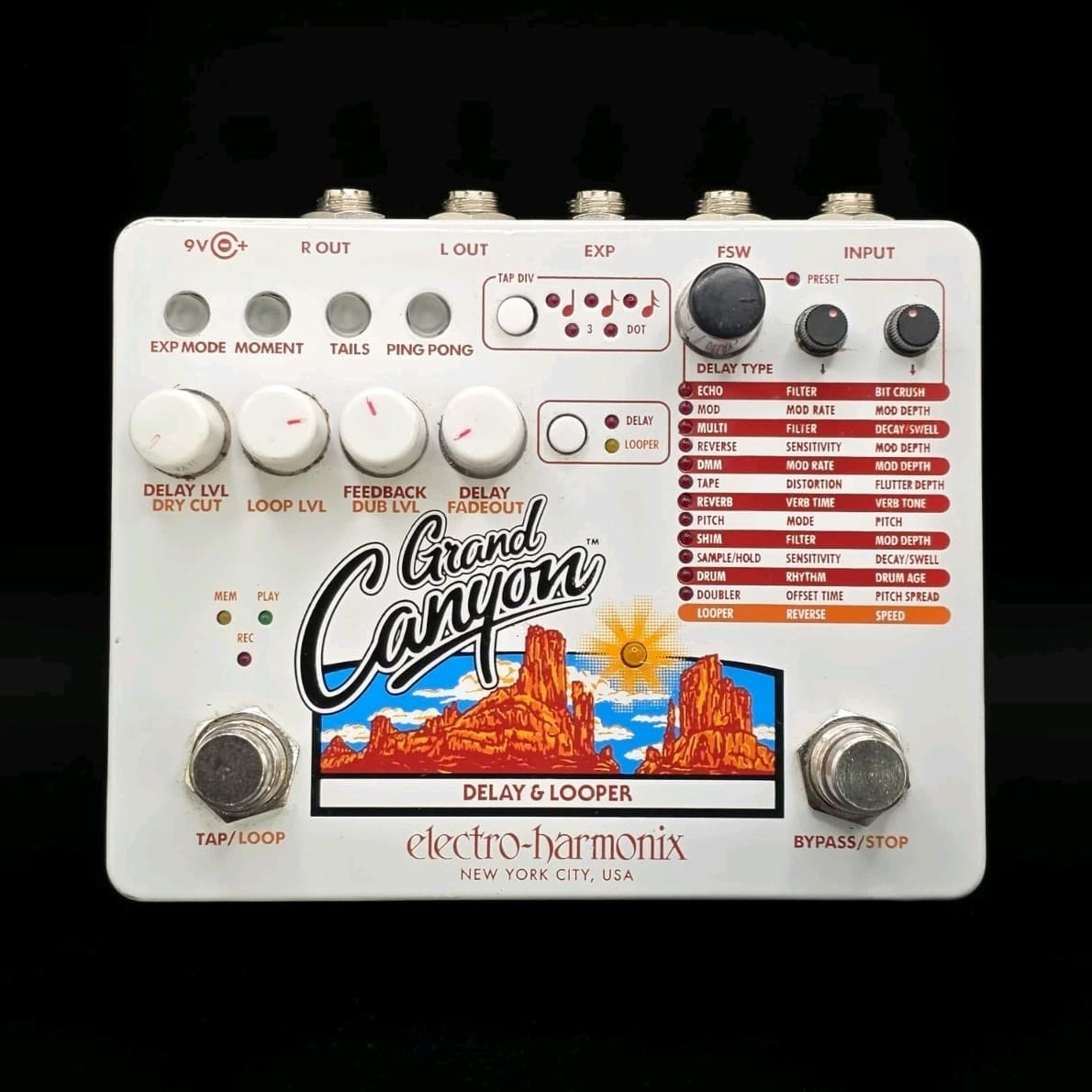 Electro-Harmonix Grand Canyon Digital Delay Looper Electric Guitar Effects Pedal