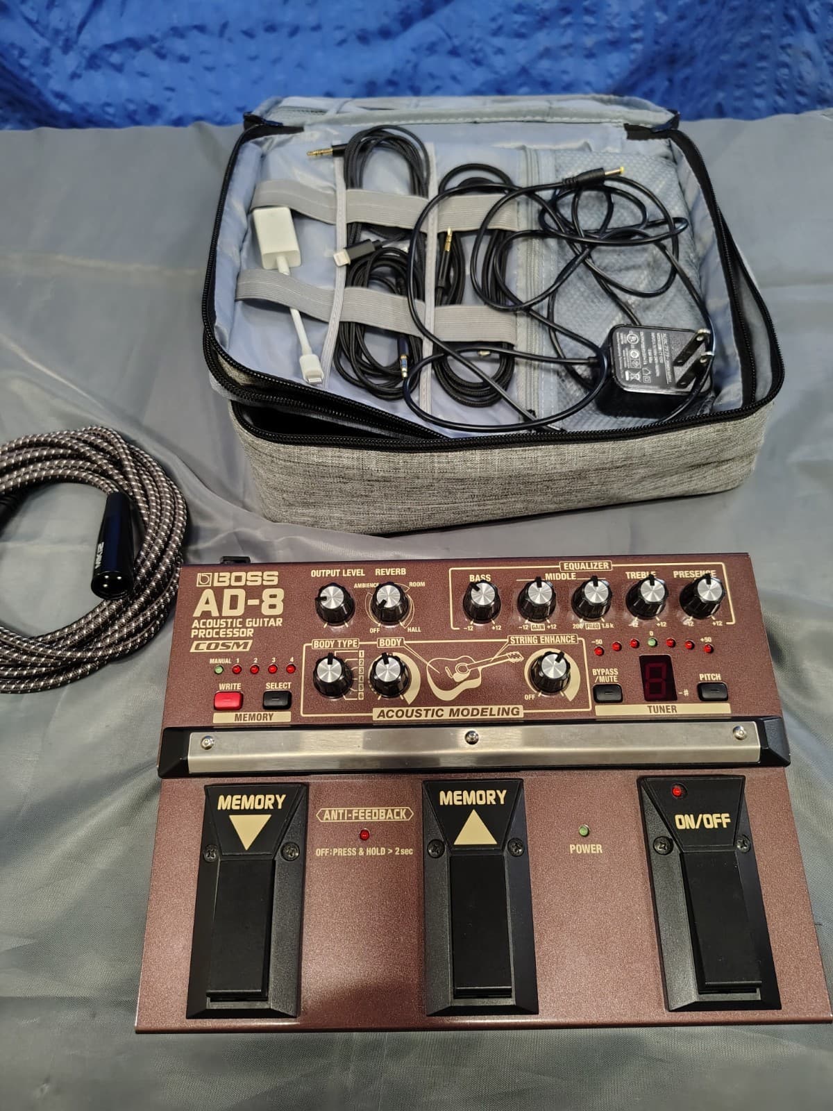Used Boss Pedal AD-8 Acoustic Multi-Effect Guitar Processor with ++ Accessories