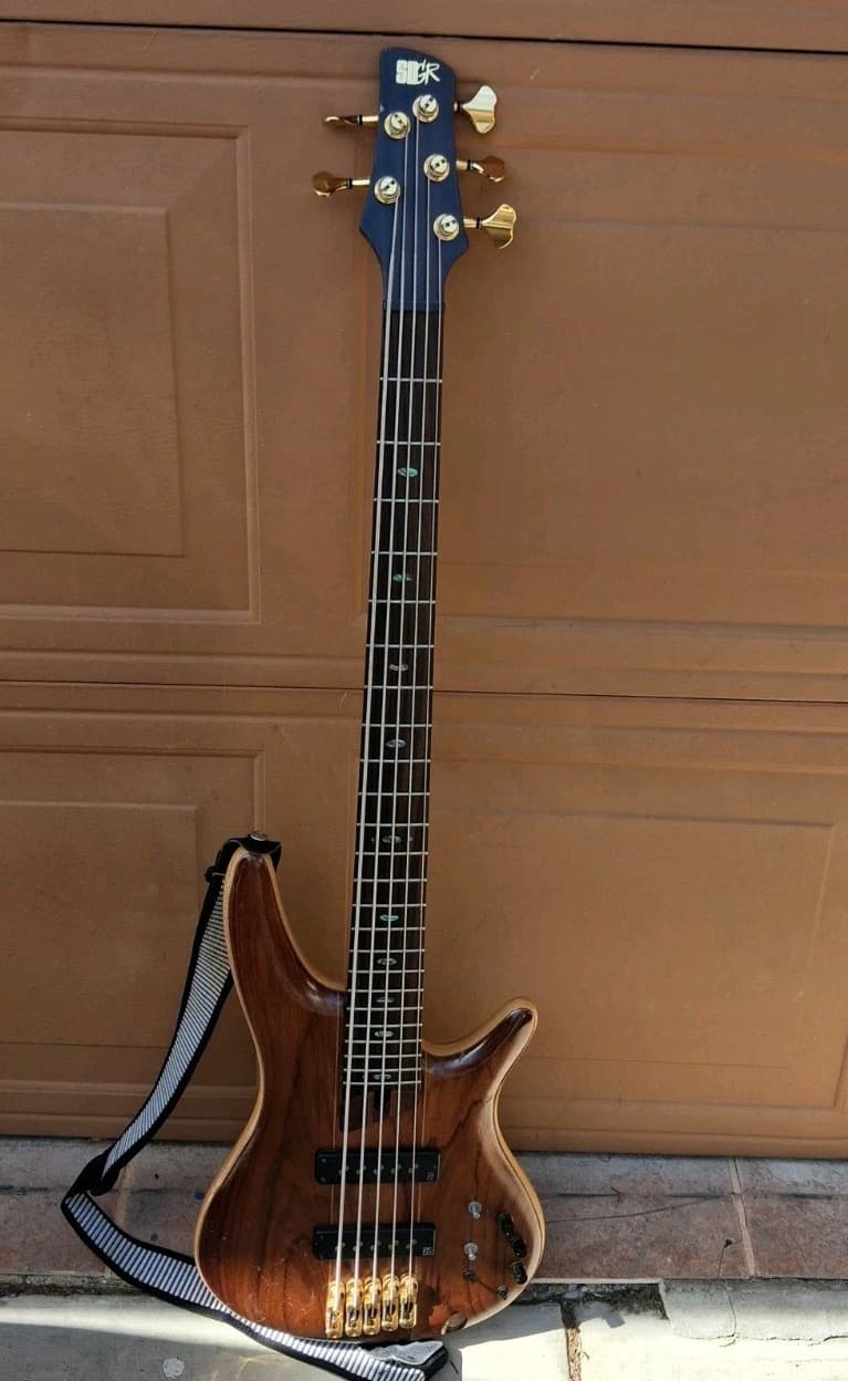 Ibanez SR1905 SDGR Premium 5-String Bass Natural Wood Gold Hardware Active EQ