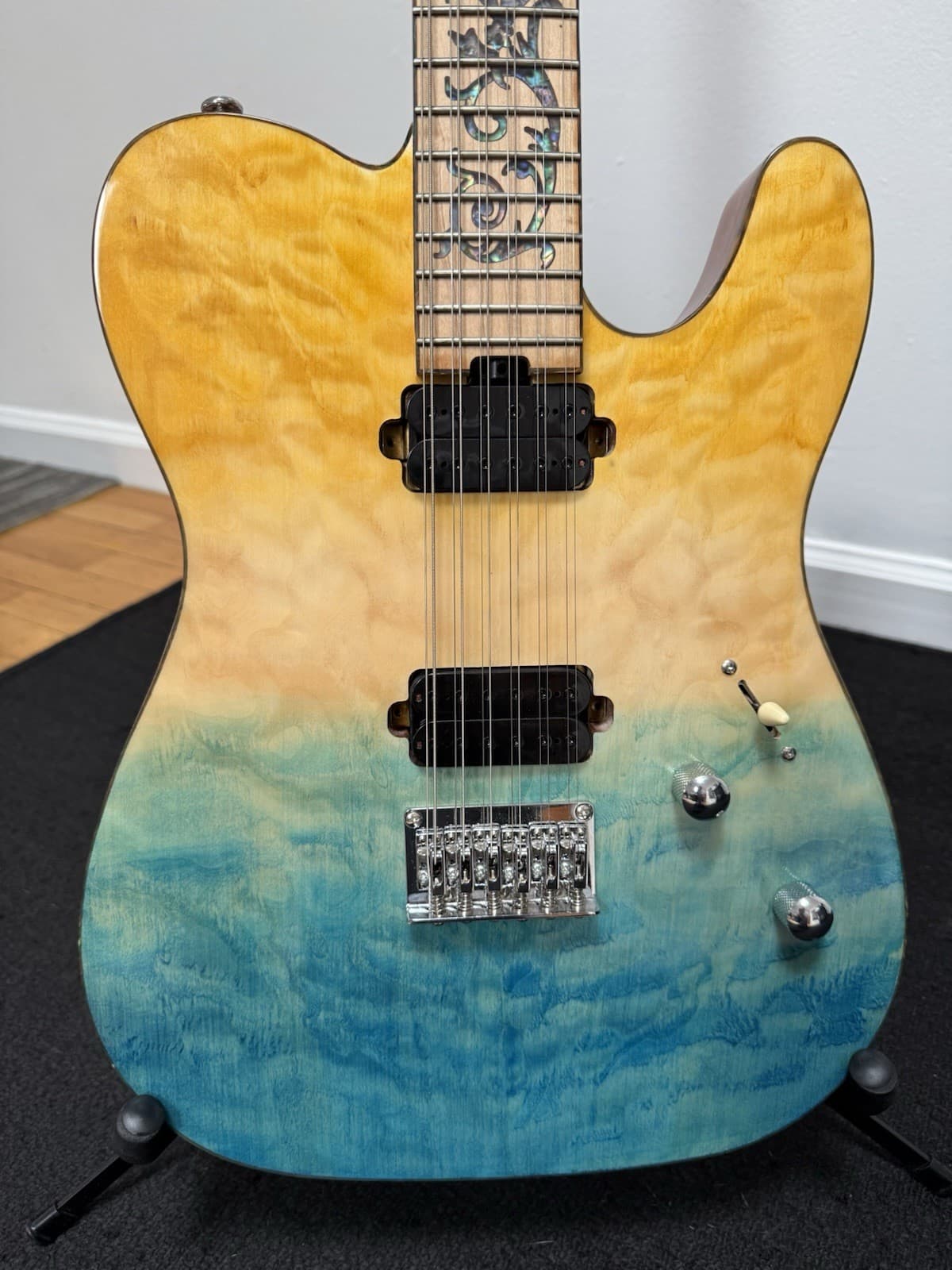 12-String Electric Guitar Ocean Sunburst Mahogany Body HH Pickups
