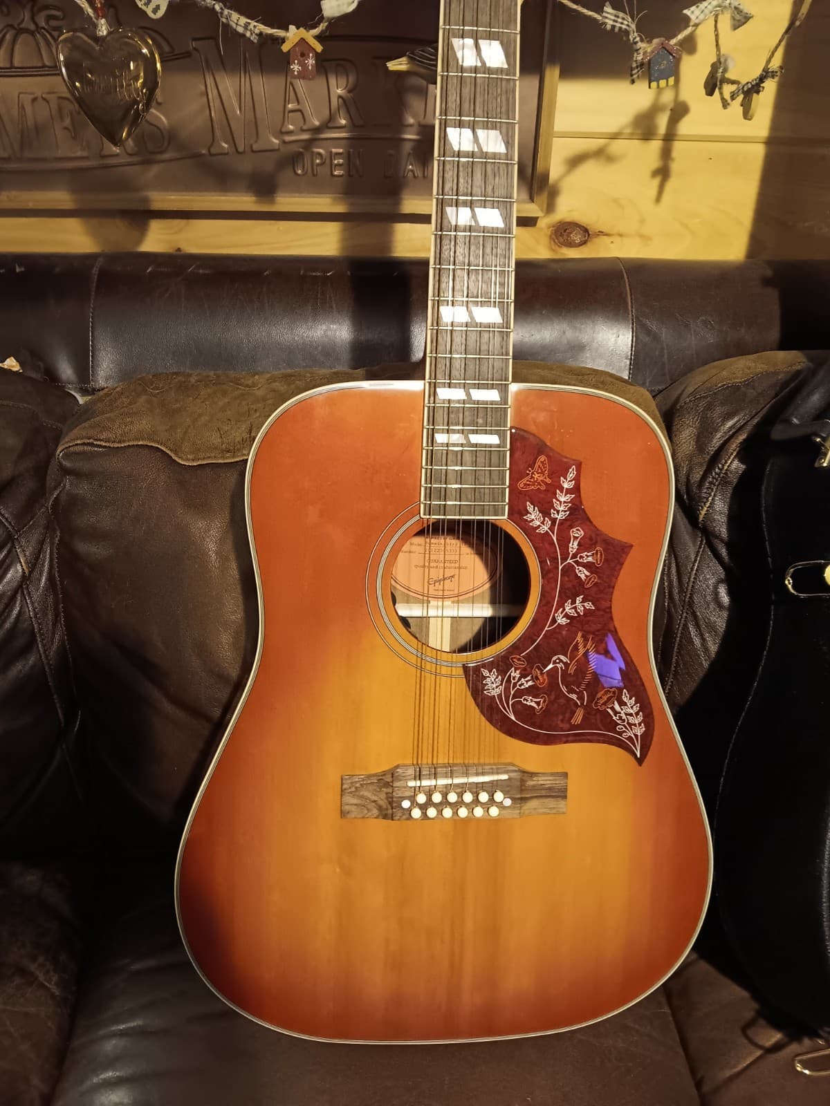 Inspired by Gibson Epiphone Hummingbird 12 String AcousticElectric Guitar w/Case