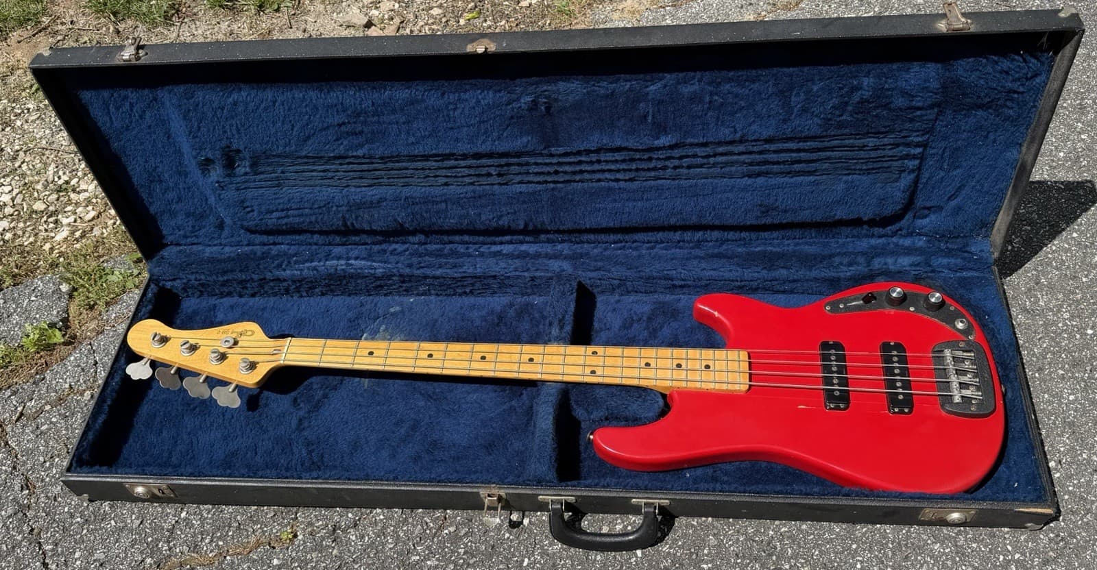 1980s G&L SB-2 4 String Electric Bass Guitar W/OHSC Red Vintage Maple Fretboard
