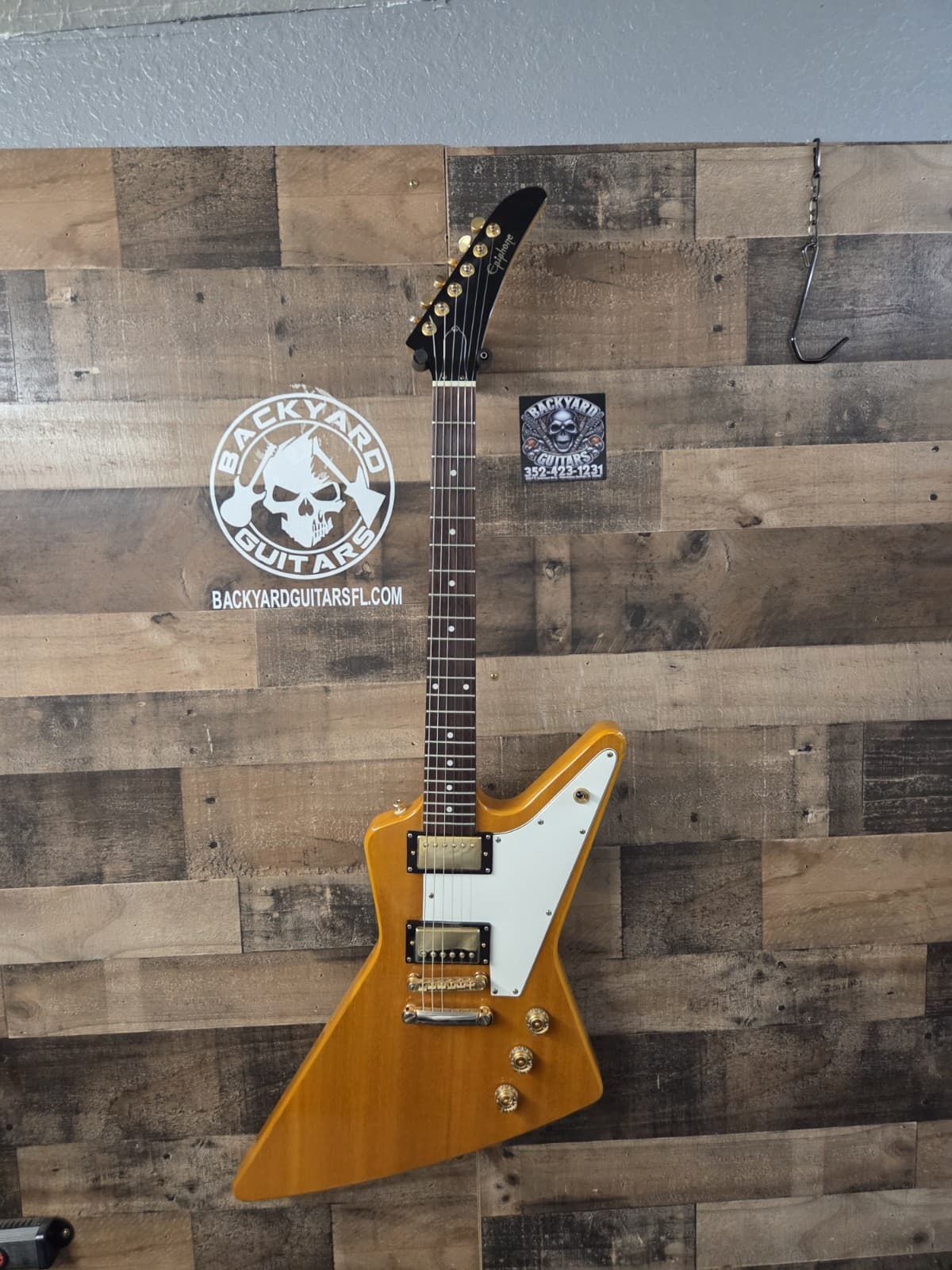 2005 Epiphone 1958 Korina Explorer Electric Guitar Aged Natural