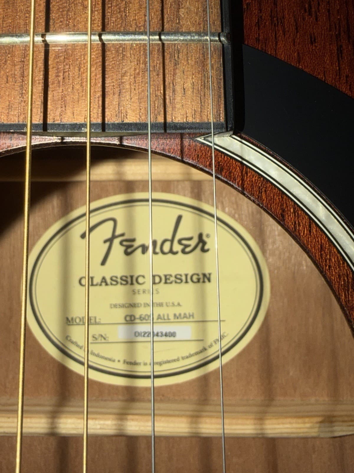 Great Shape Restrung Fender Dreadnought cd-60s acoustic guitar.