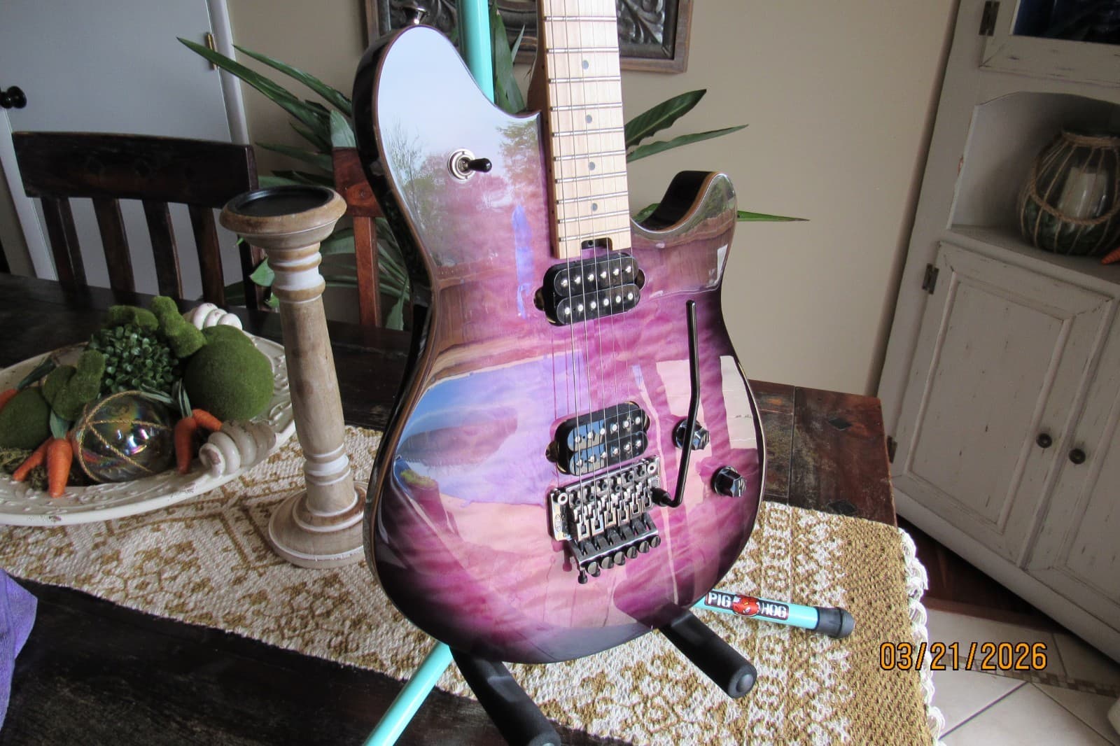 Used EVH Wolfgang Standard Electric Guitar - Purple Burst With Fender Bag