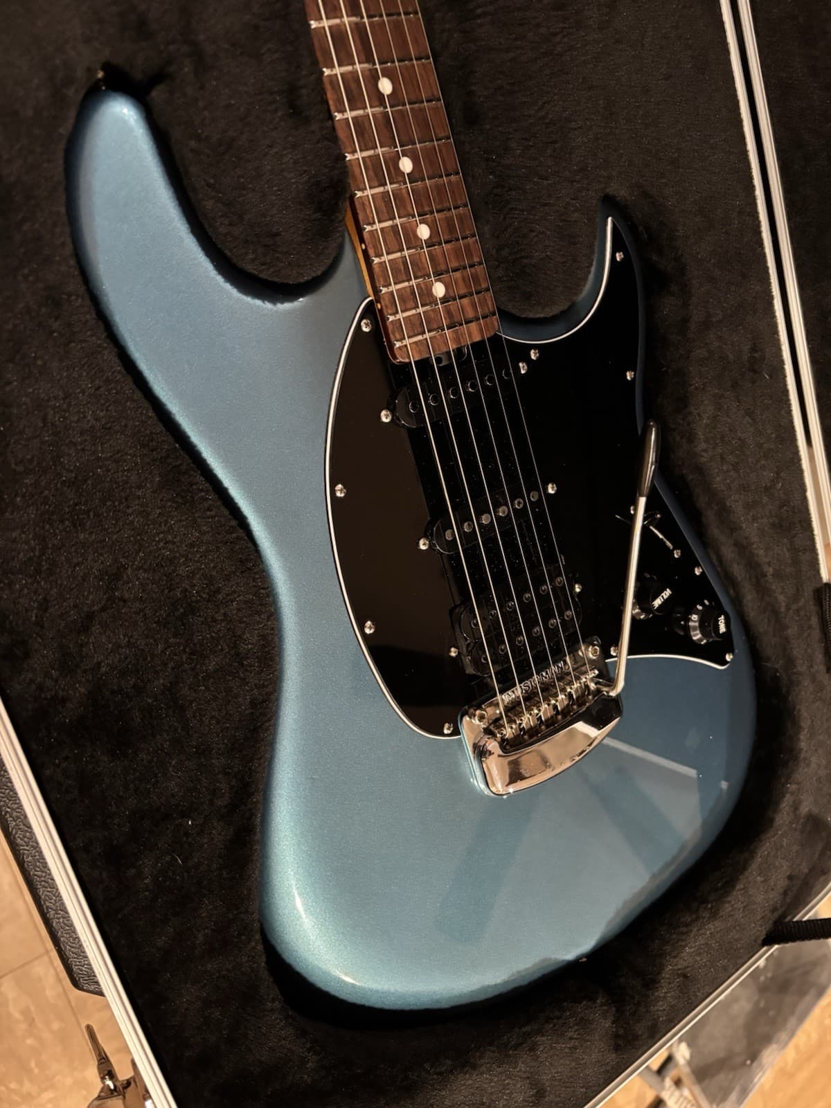 Ernie Ball Music Man Cutlass Vintage Blue Turquoise HSS Kaser B-52, Strap, OHSC