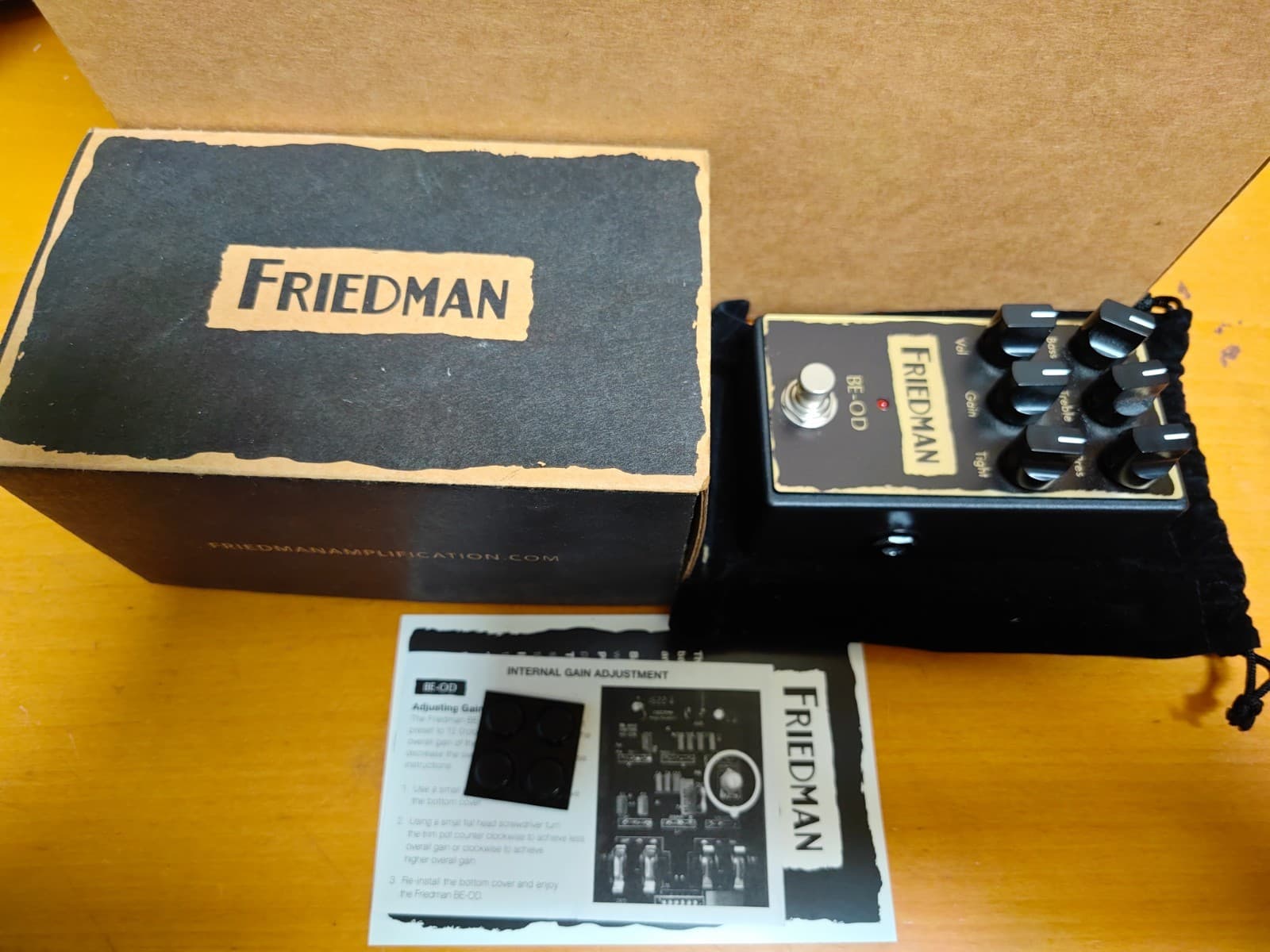 FRIEDMAN BE-OD -- Overdrive Distortion Guitar Effect Pedal - Hotrod JCM800 tones
