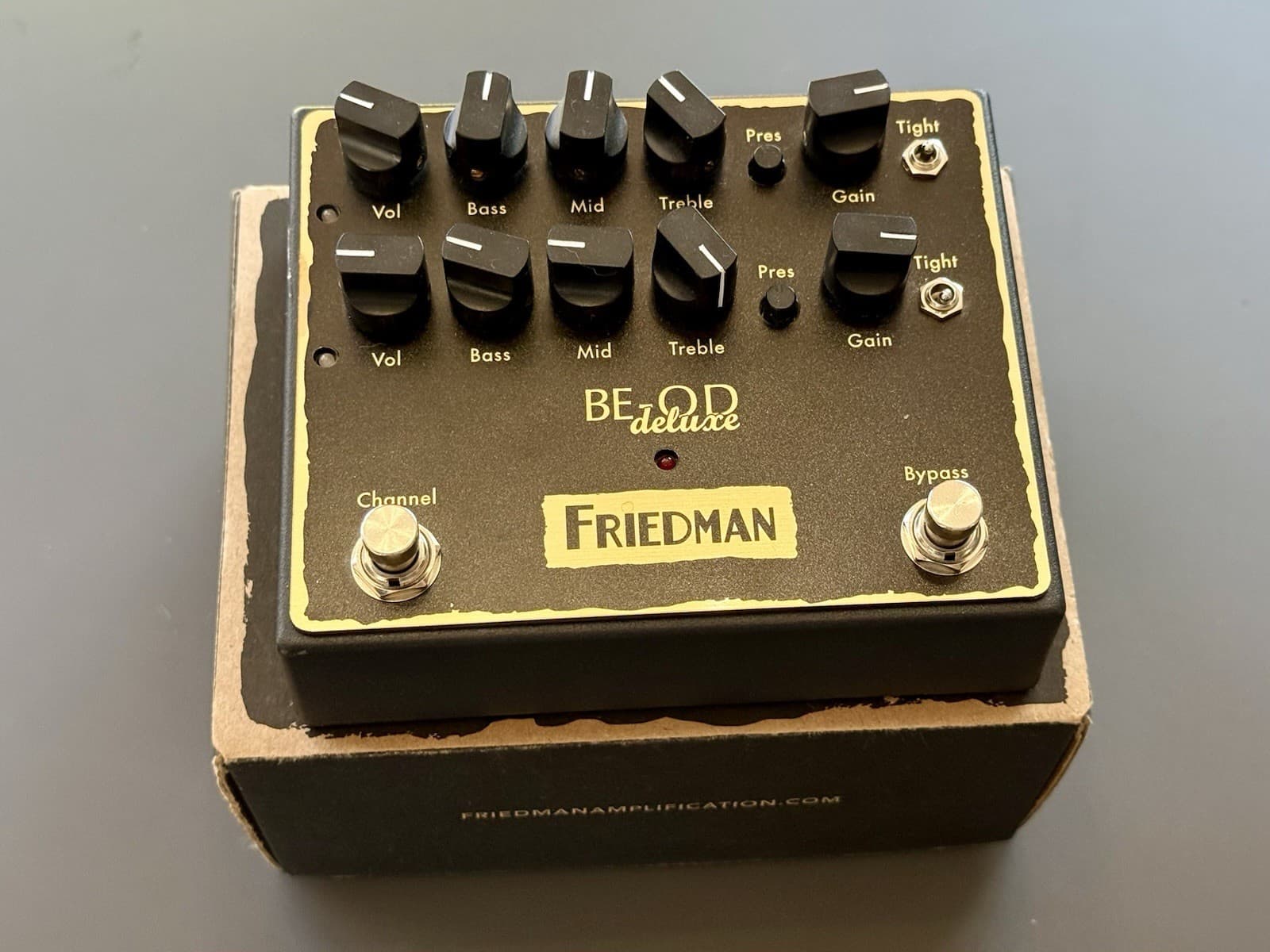 Friedman BE-OD Deluxe Distortion/Overdrive Pedal For Electric Guitar/Bass w/box