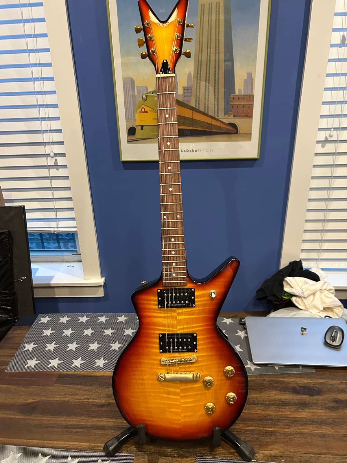 Dean Cadillac Flame Flat Top Front/Back Guitar