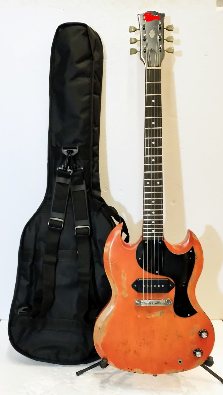 "RELIC" SG JUNIOR Style Guitar w/Gibson Epiphone P90 Pickup Les Paul JR *LOOK!